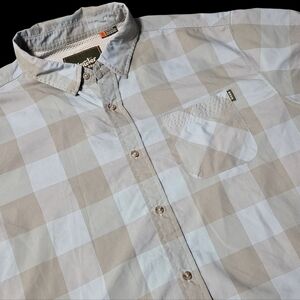 Howler Brothers Button-Up Shirt XL Plaid Short Sleeve Lightweight Blue Preppy